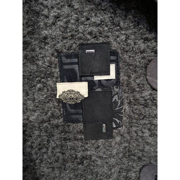 Focus Casual Life Cardigan Womens Large Chunky Sweater Button Fuzzy Wool Gray - Picture 2 of 14